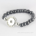 Hematite Beads Bracelet With Rhinestone Noosa Clip Bracelet